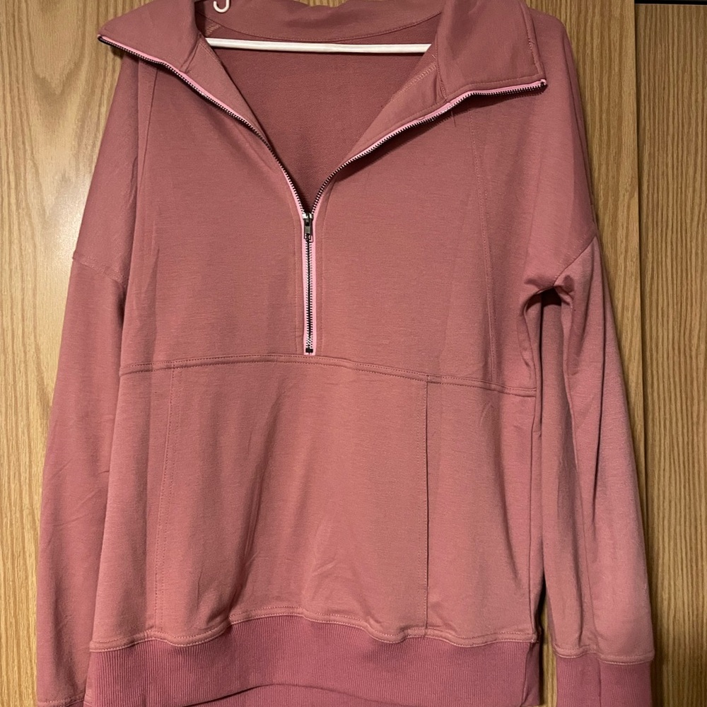 Women's Pink Half-Zip Sweater